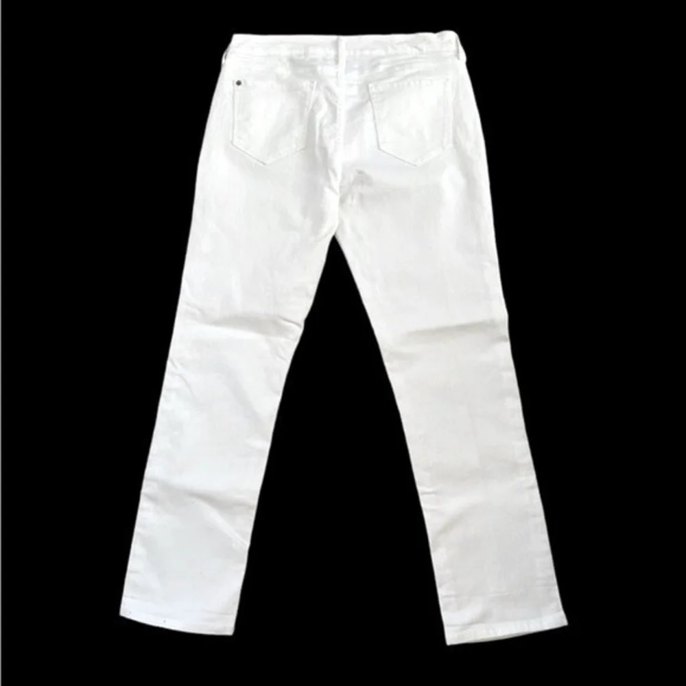 Old Navy White Cotton Boyfriend Straight Jeans Women Size 8 27" Inseam EXcellent - Picture 7 of 7